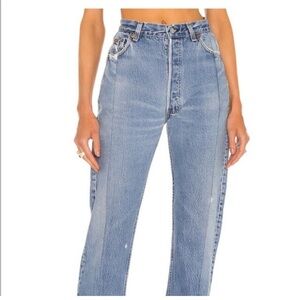 EB Denim Reworked Jean Unraveled 80s Levis 501 Button Fly Raw Hem Cotton Sz 31